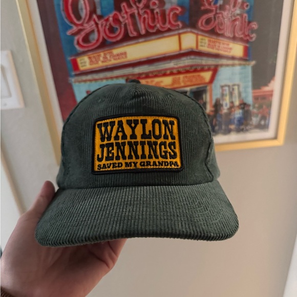 Waylon Jennings Green Corduroy Hat NWOT - Picture 1 of 2